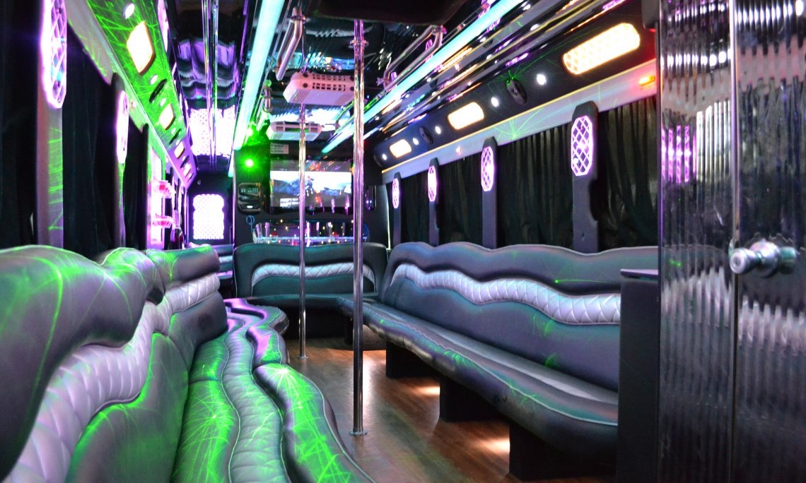 Limo Bus With Bathroom interior